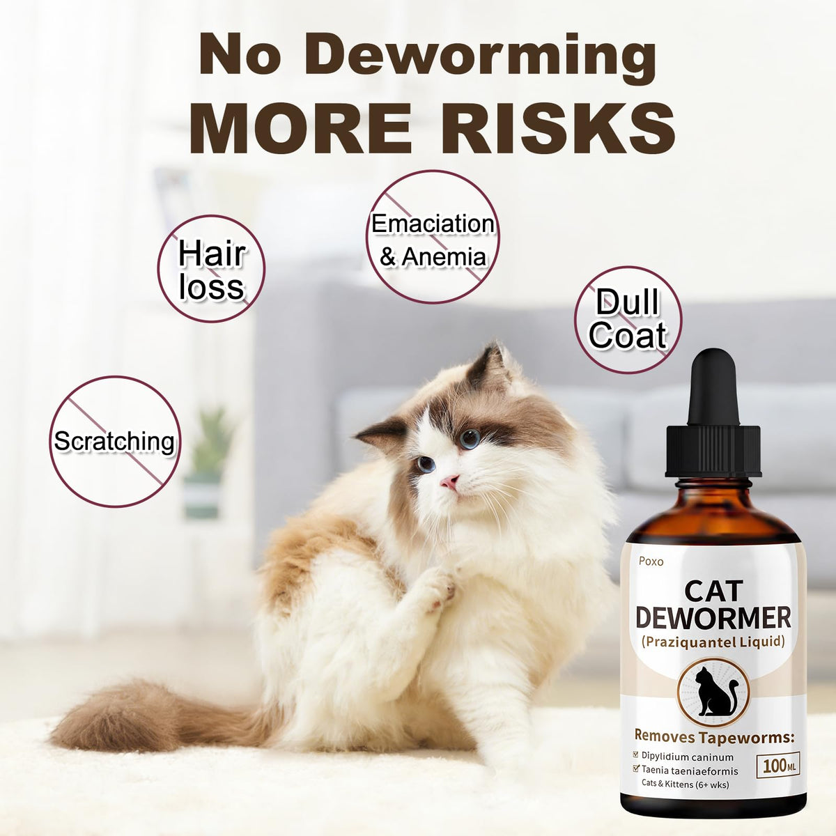 Cat Tapeworm Dewormer Liquid 100 mL X168444
