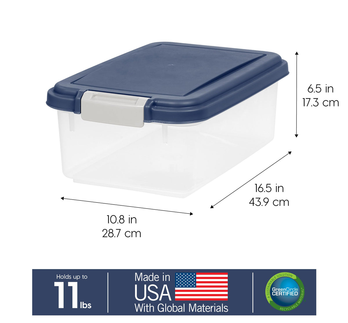 Dog Food Storage Container, Up to 11 lbs, Navy A61255