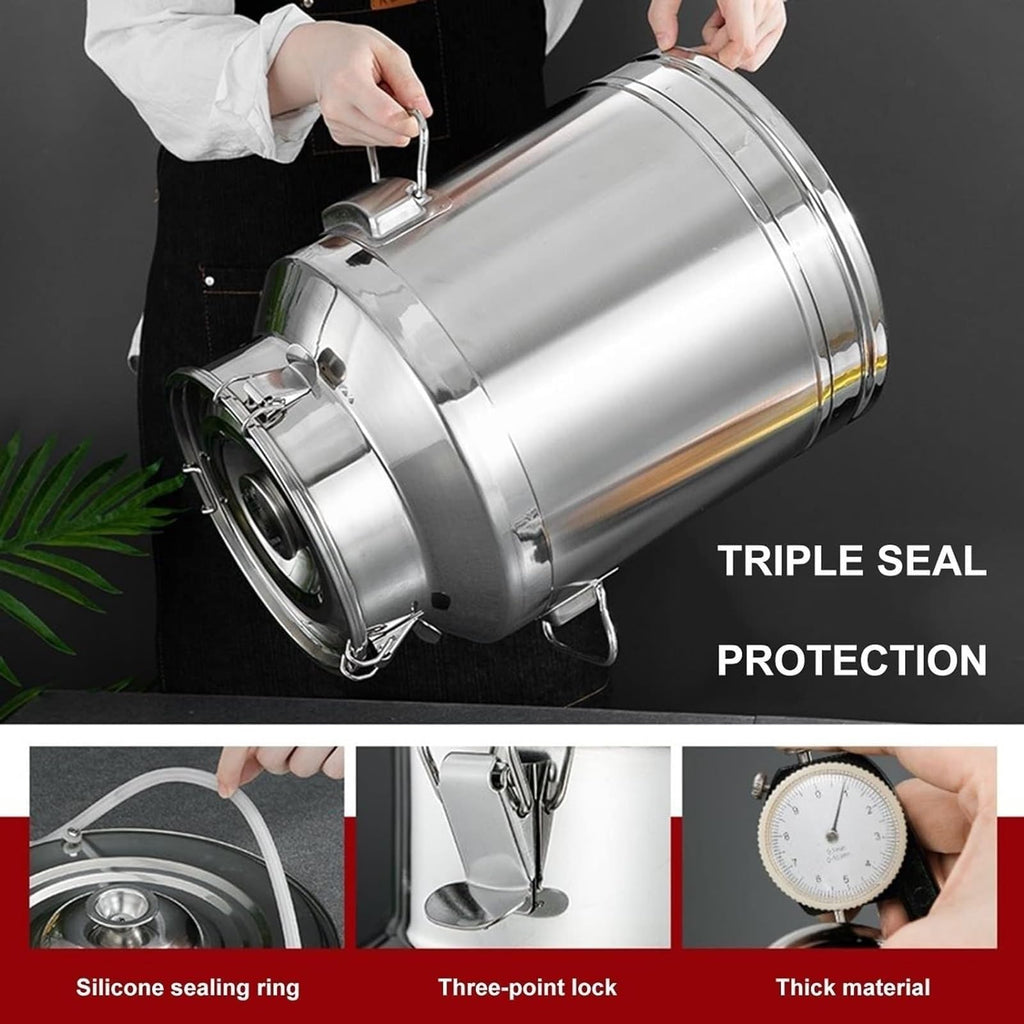 304 Stainless Steel Airtight Food Storage Container with Lid Faucet and Handles C567425