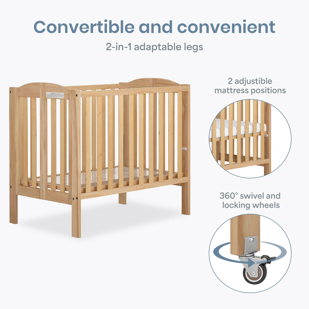 2-in-1 Portable Mini Crib with Mattress C595