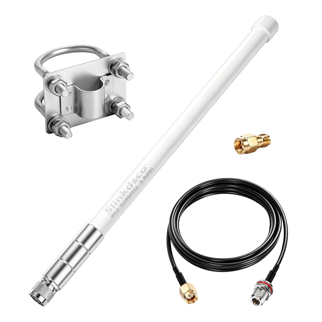 Waterproof 5.8dBi 915MHz Fiberglass Antenna with 20Ft Extension Cable E70605