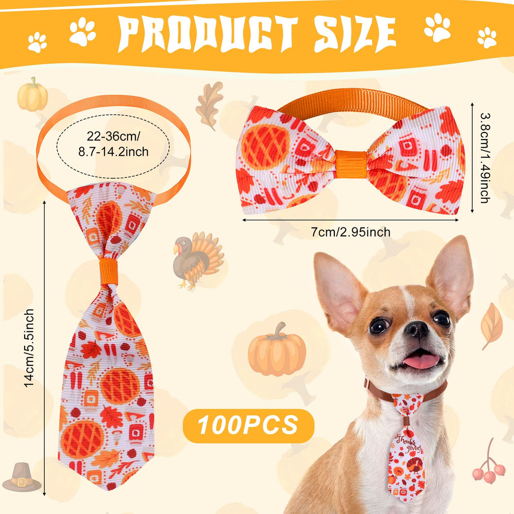 100 Pack Dog Bow Tie Collar Set O5215