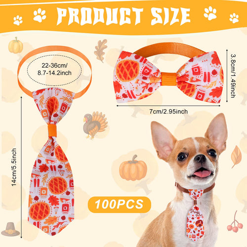 100 Pack Dog Bow Tie Collar Set O5215