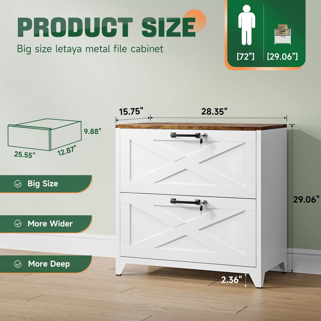 2 Drawer Metal File Cabinet with Lock K888195