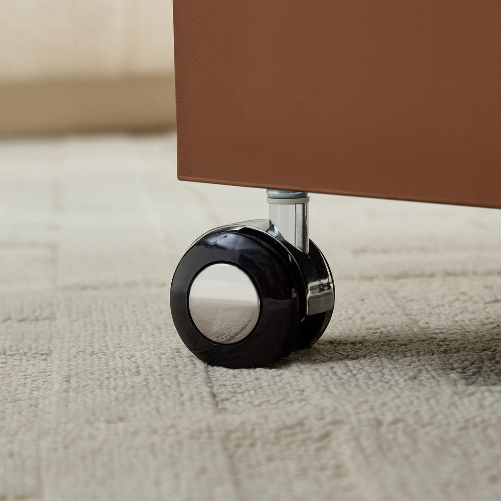Brown MDF Leather Accent Table X68468