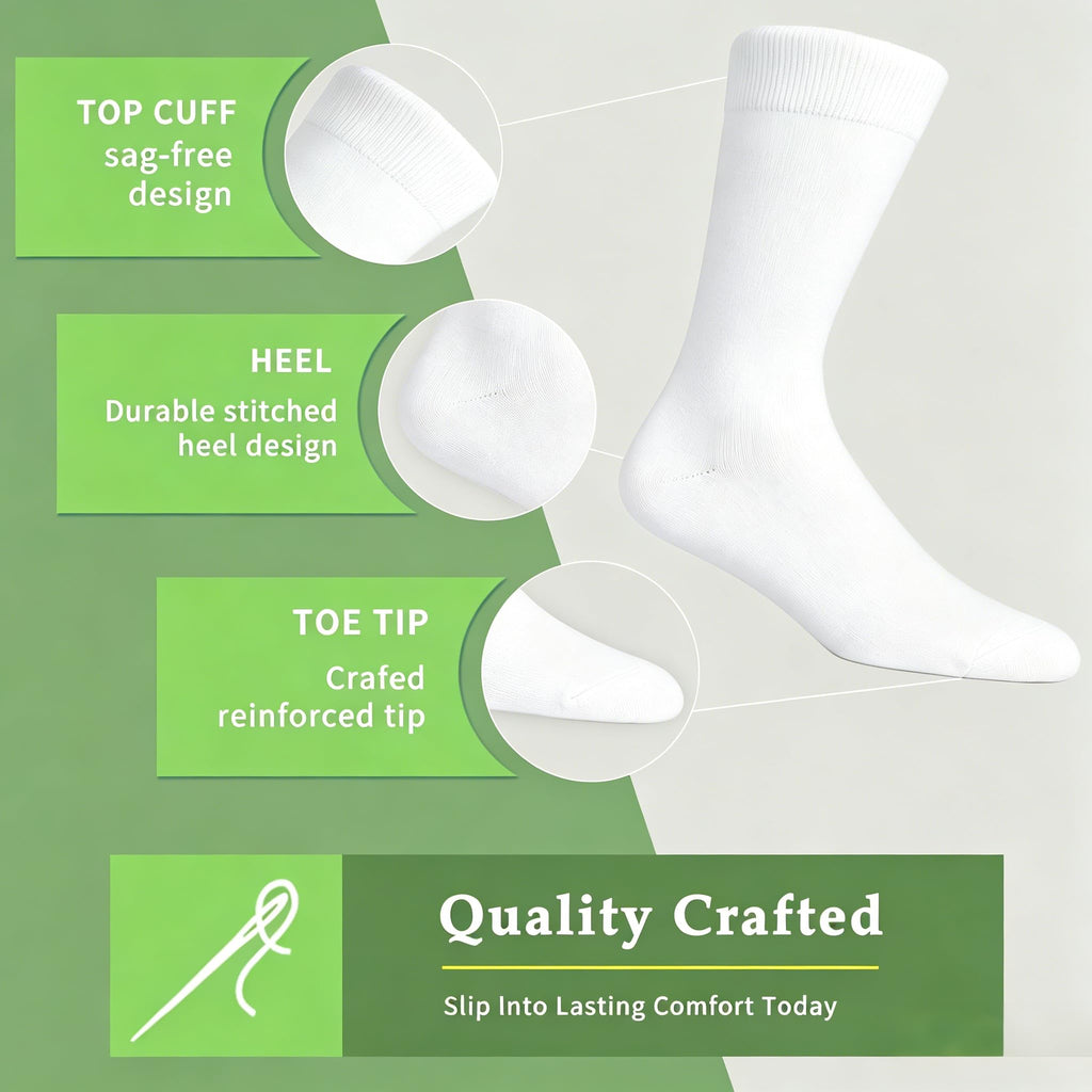 Women's 6 Pairs Bamboo Viscose Crew Socks U713