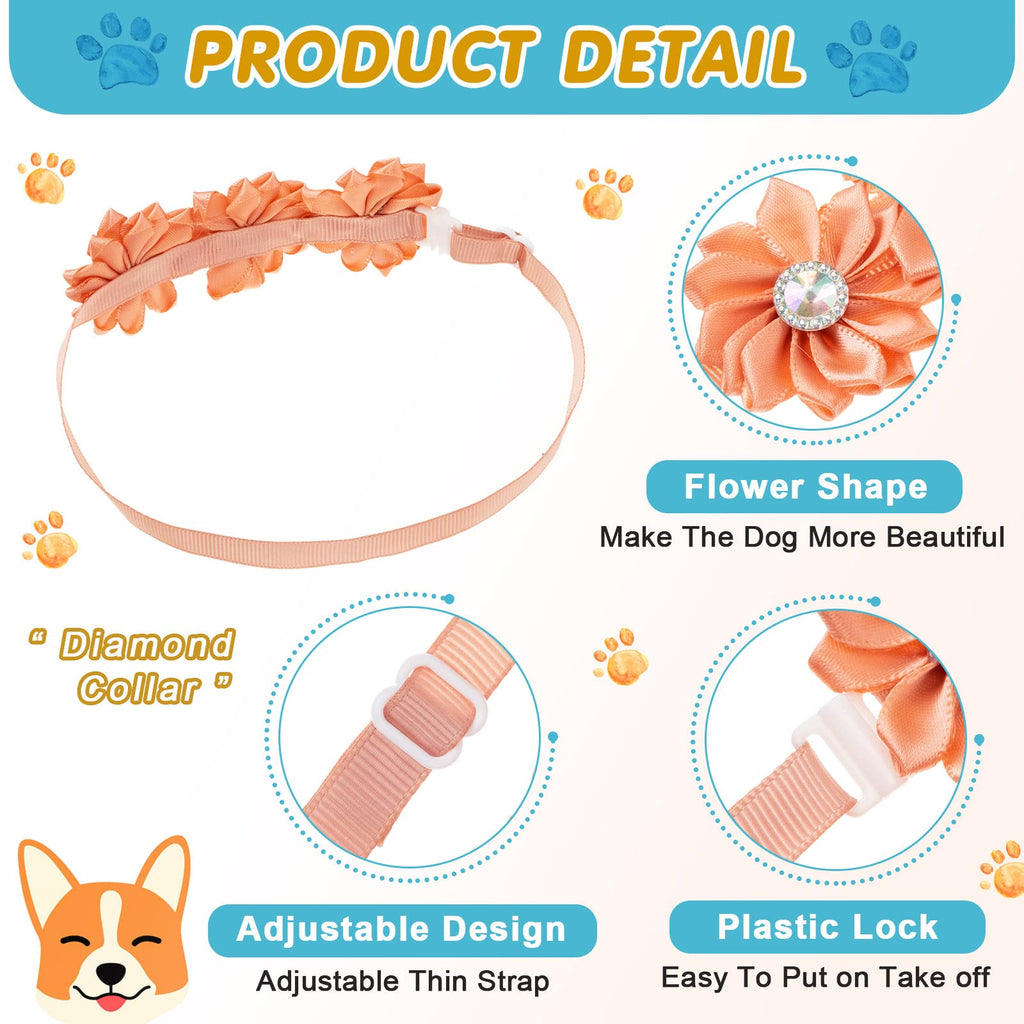 80 Pcs Dog Bowtie Flower Collar Adjustable T39897