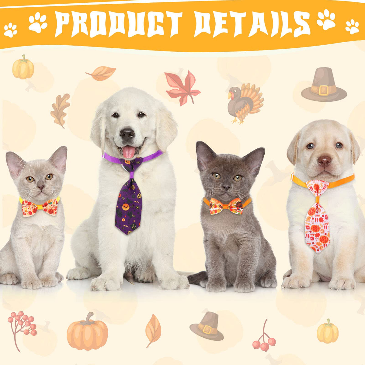 100 Pack Dog Bow Tie Collar Set O5215