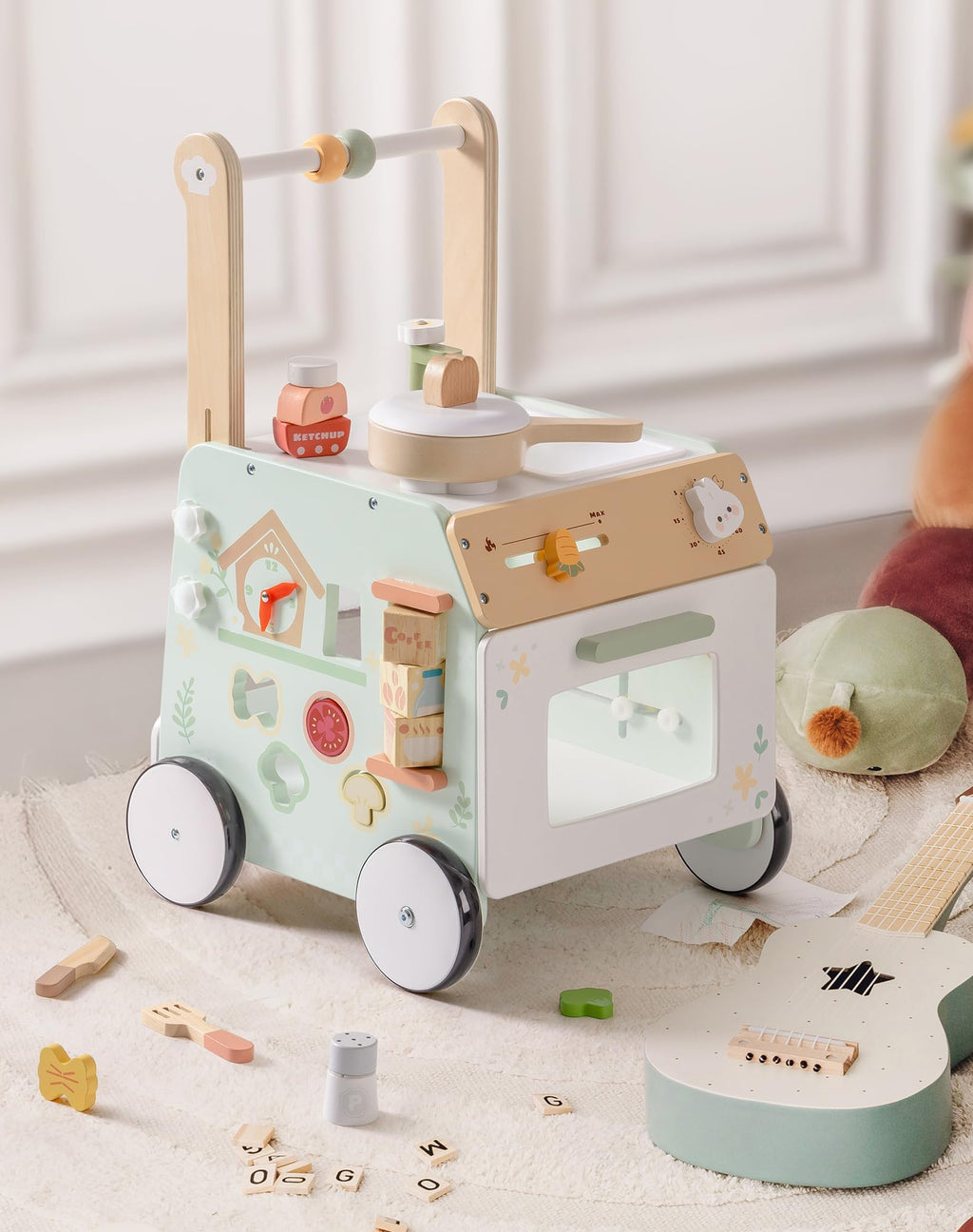 Wooden Baby Push Walker with Decelerator O485865
