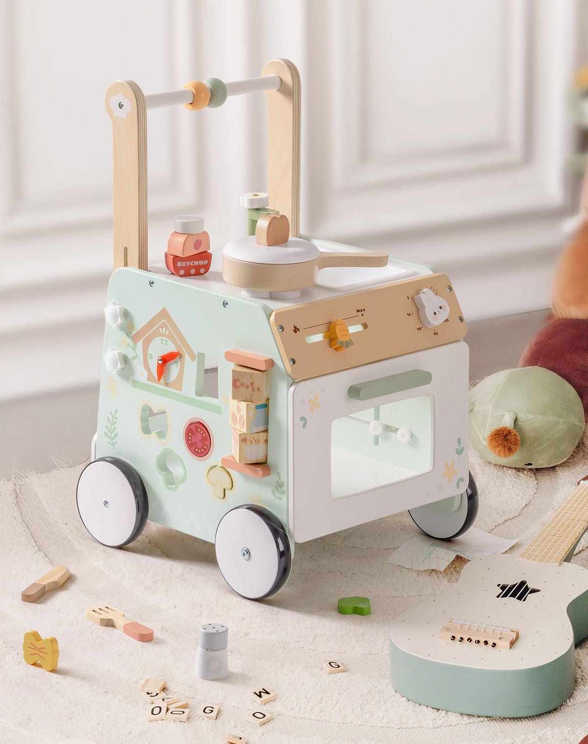 Wooden Baby Push Walker with Decelerator O485865