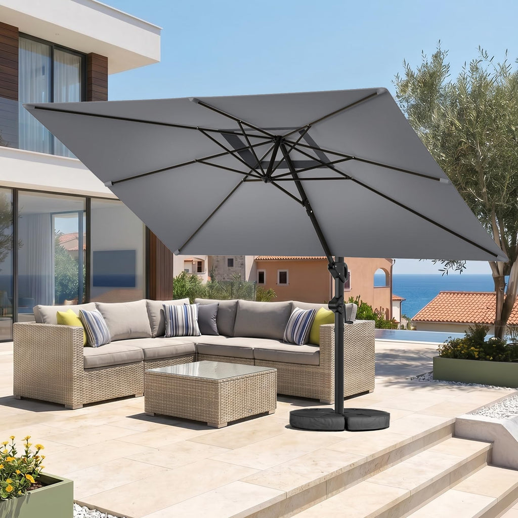 9x12 FT Cantilever Patio Umbrella with Base P73548