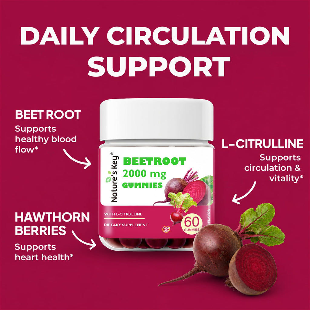 Beet Root Gummies 60 Count Vegan Non-GMO Gluten Free D413