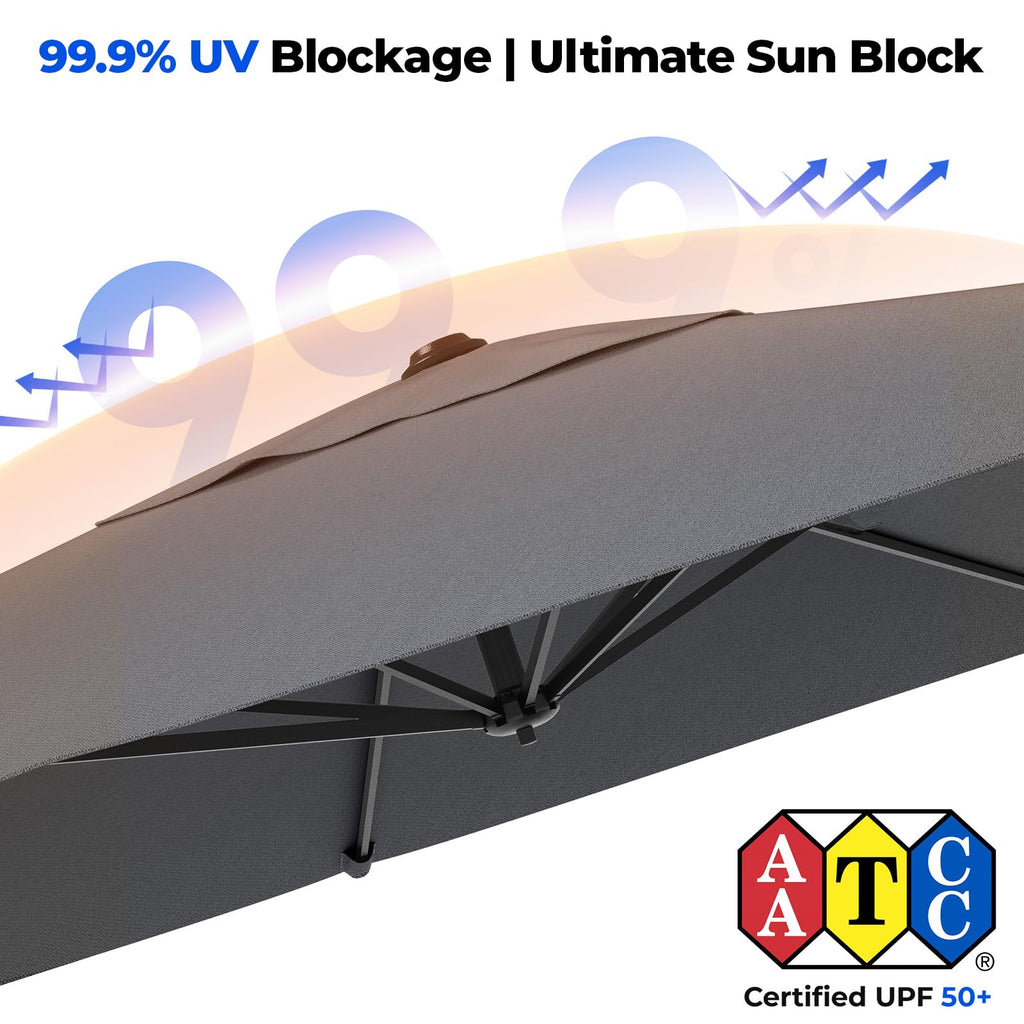 9x12 FT Cantilever Patio Umbrella with Base P73548