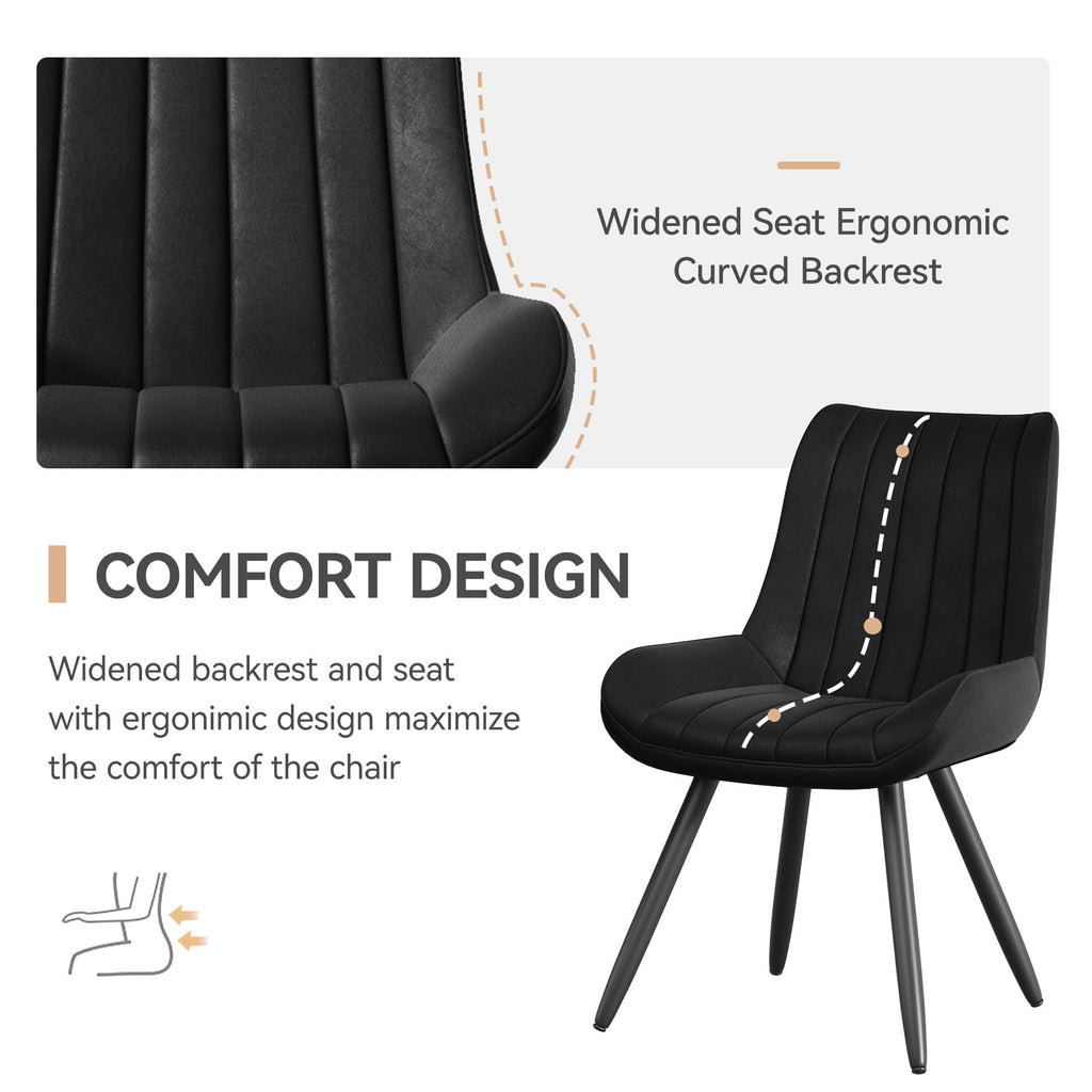 Black Faux Leather Upholstered Dining Chairs Set of 6 P459871