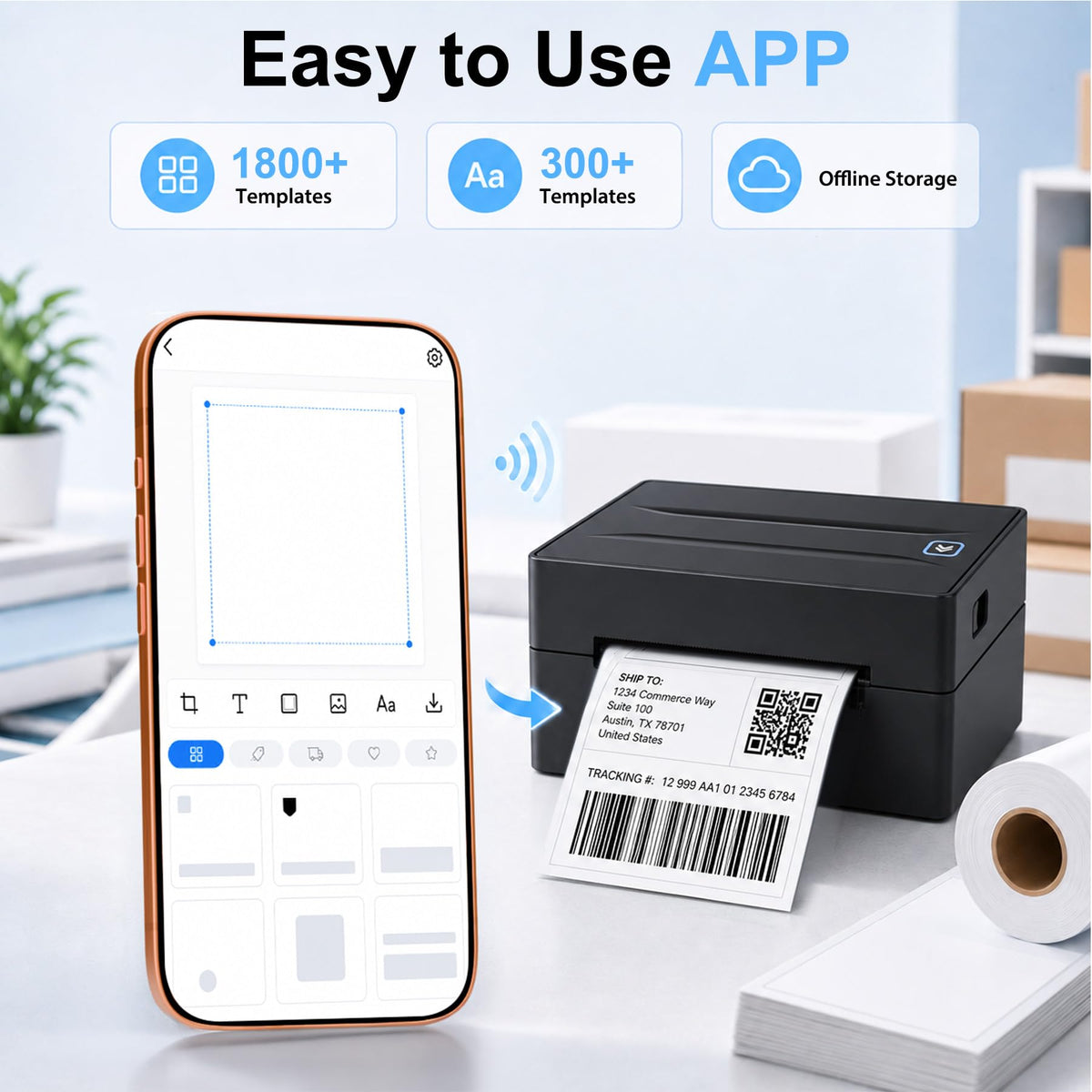 Thermal Shipping Label Printer 4x6 Bluetooth P216253