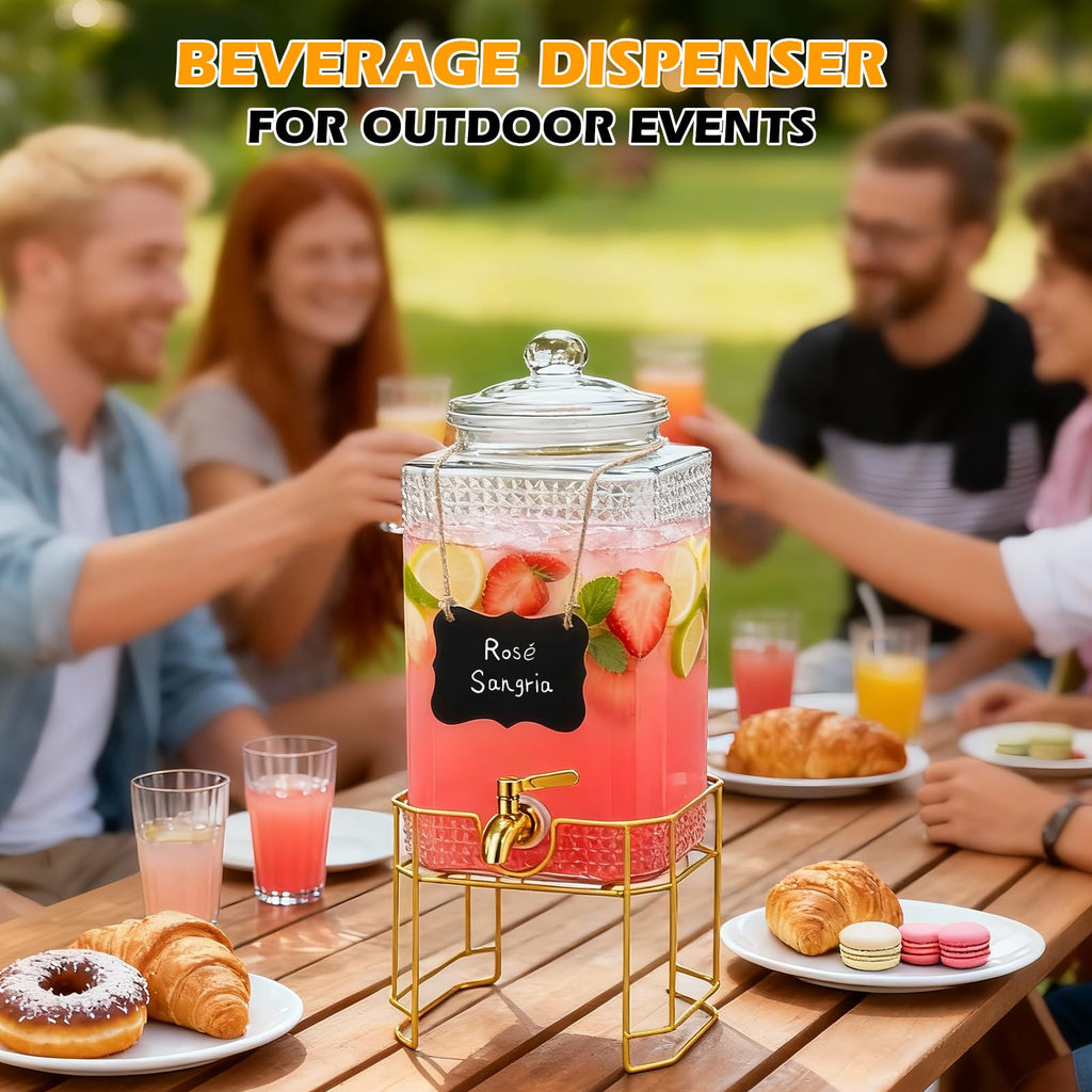 2 Gallon Stainless Steel Beverage Dispenser with Stand C77562