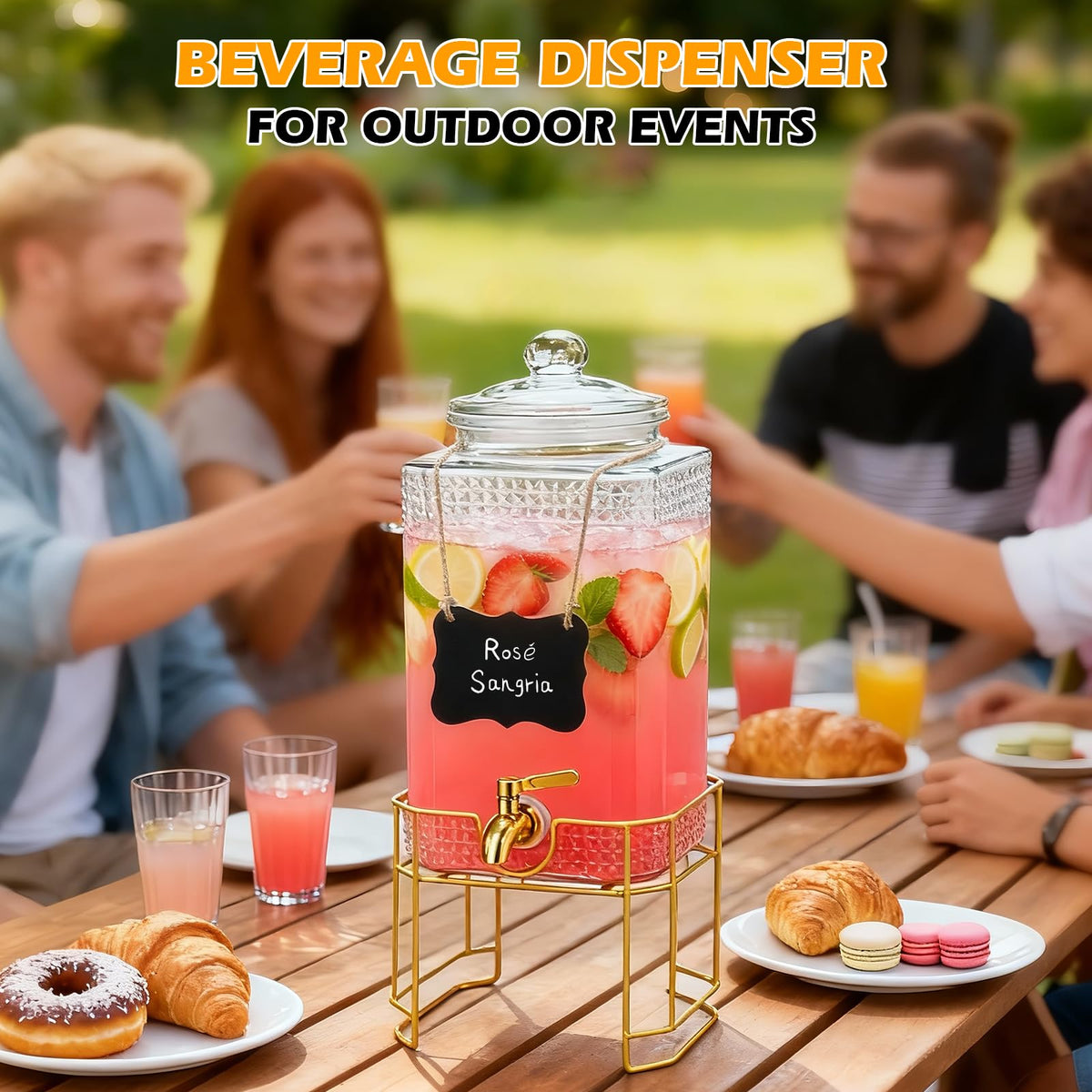 2 Gallon Stainless Steel Beverage Dispenser with Stand C77562