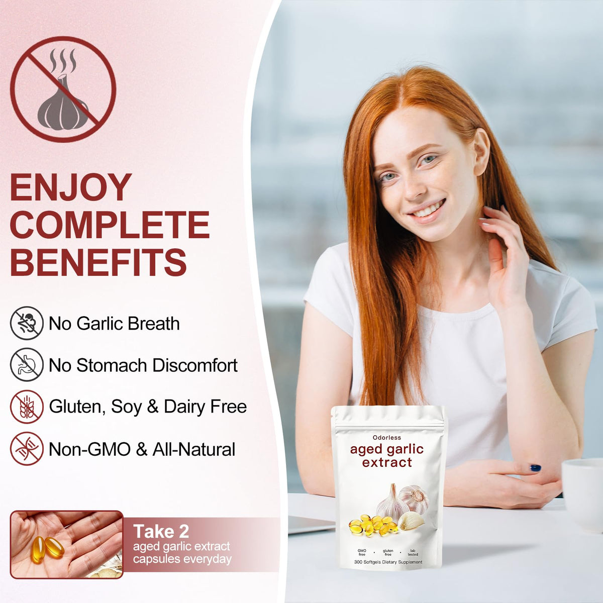 Odorless Garlic Supplement 300 Count Softgels A396