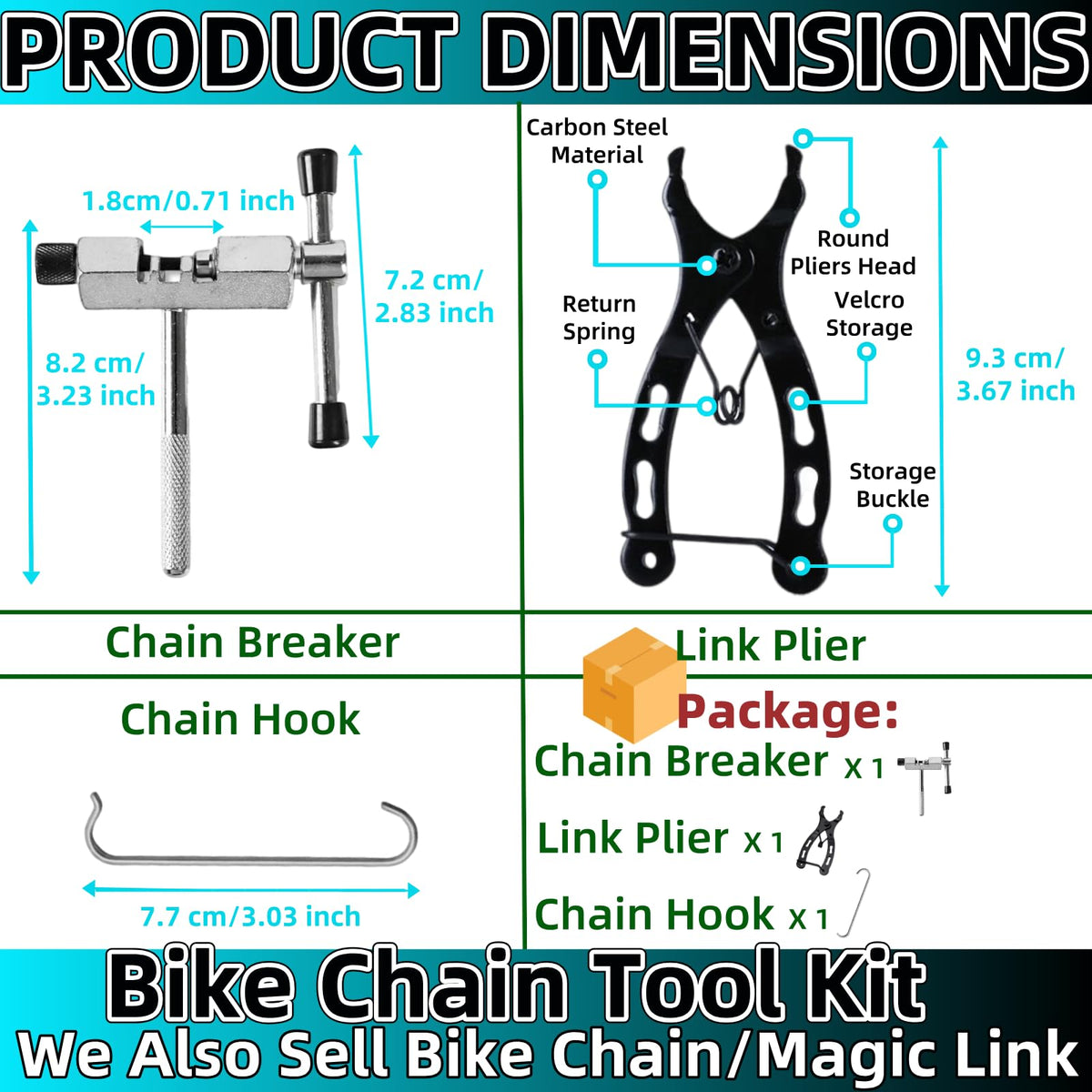 Bike Chain Tool 3 Pcs I23387
