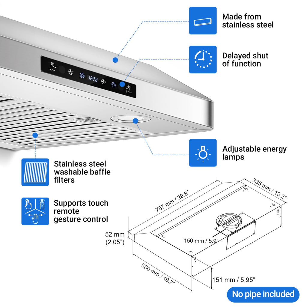 30" Stainless Steel Under Cabinet Range Hood S920734