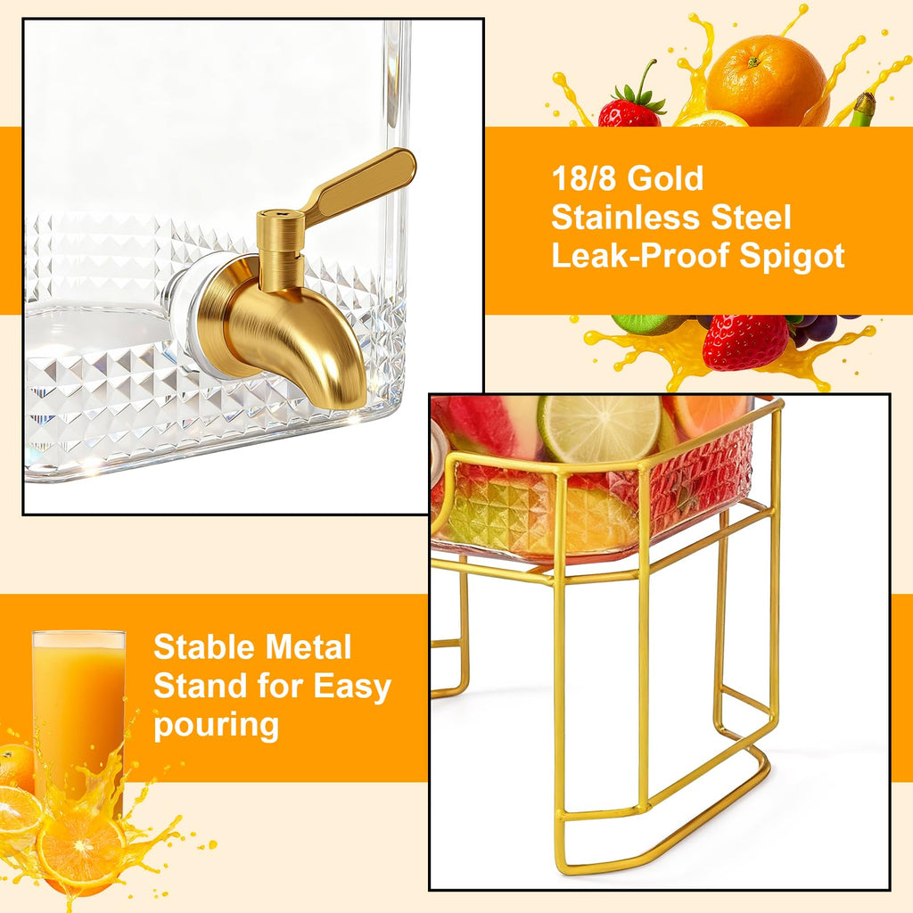 2 Gallon Stainless Steel Beverage Dispenser with Stand C77562
