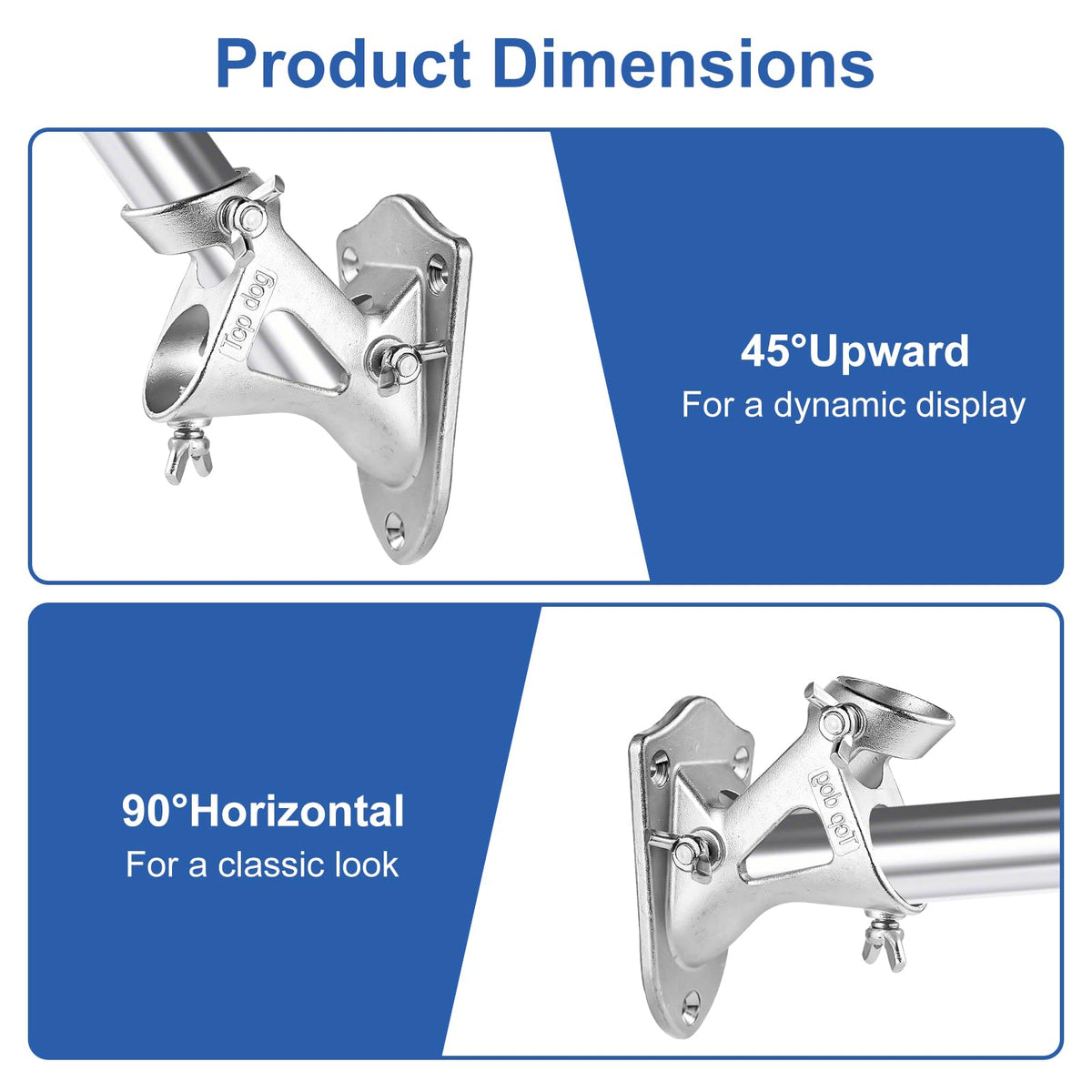304 Stainless Steel Adjustable Wall Mount Flag Pole Holder Bracket E75310