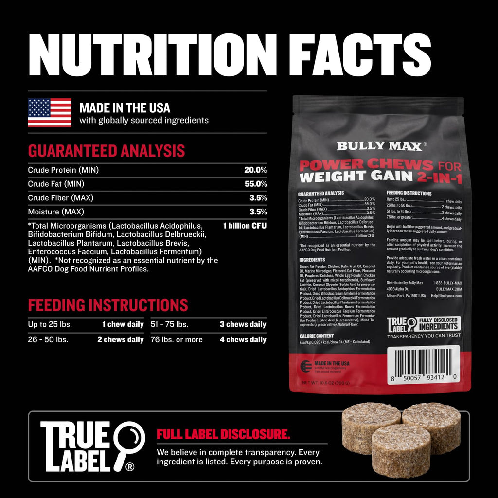 High Calorie Dog Weight Gainer Soft Chews 75 Chews L417