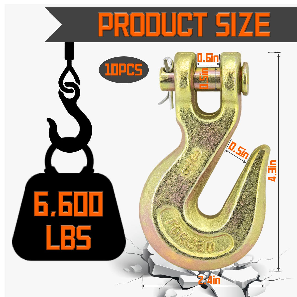 3/8" Heavy Duty Clevis Grab Hook I129571