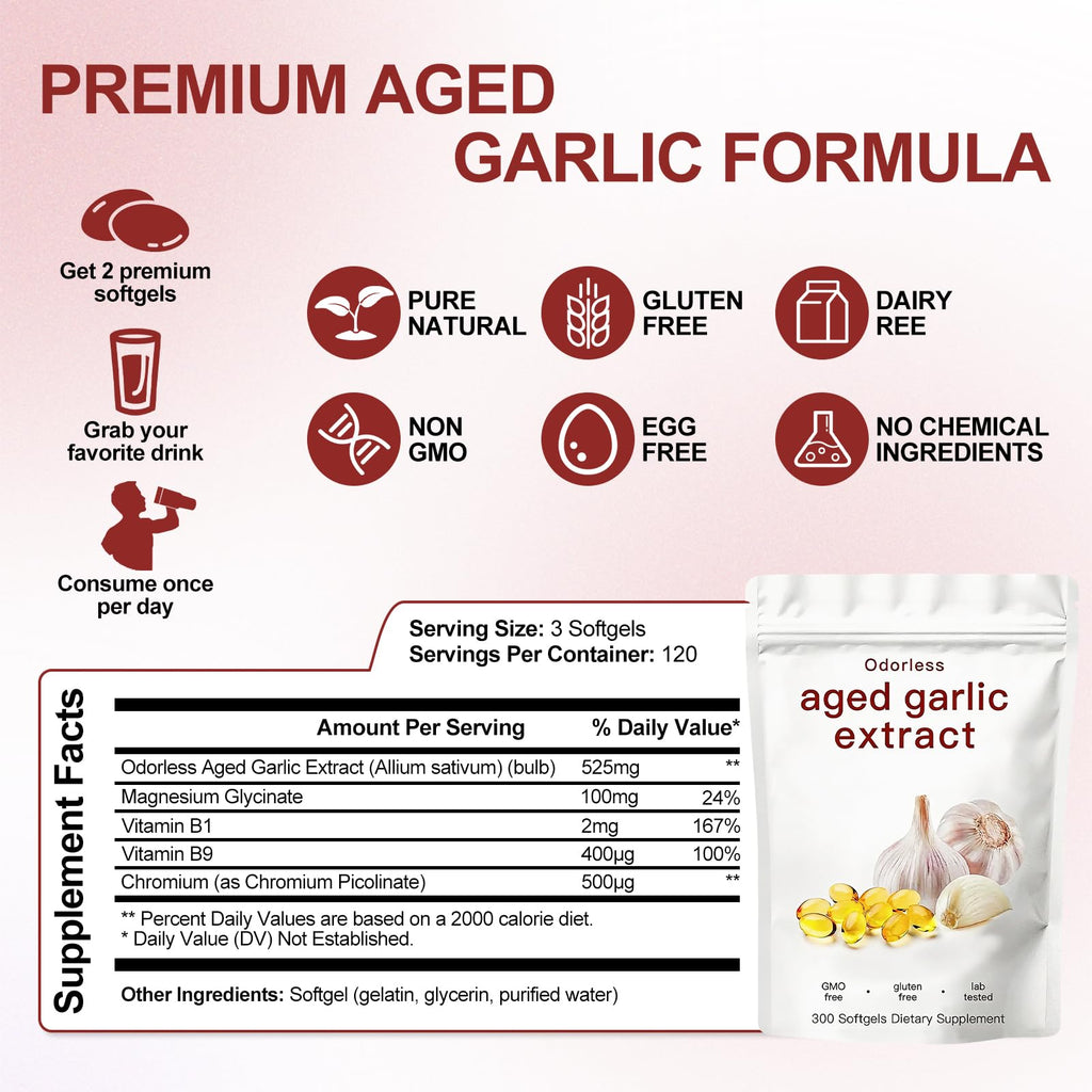 Odorless Garlic Supplement 300 Count Softgels A396