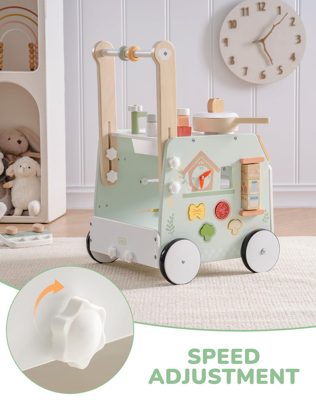 Wooden Baby Push Walker with Decelerator O485865