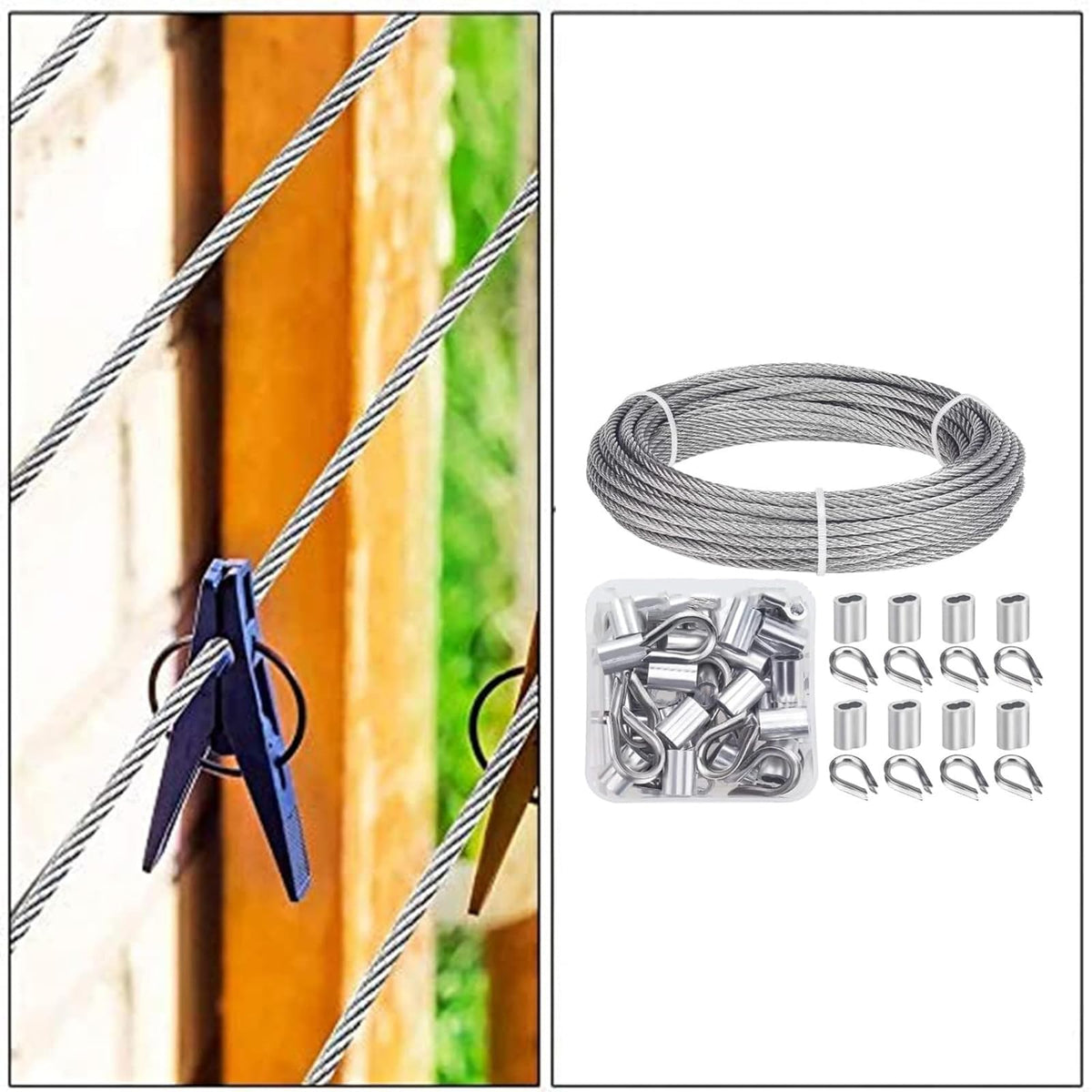 1/8 inch Stainless Steel Wire Rope Kit, 33ft Z25423