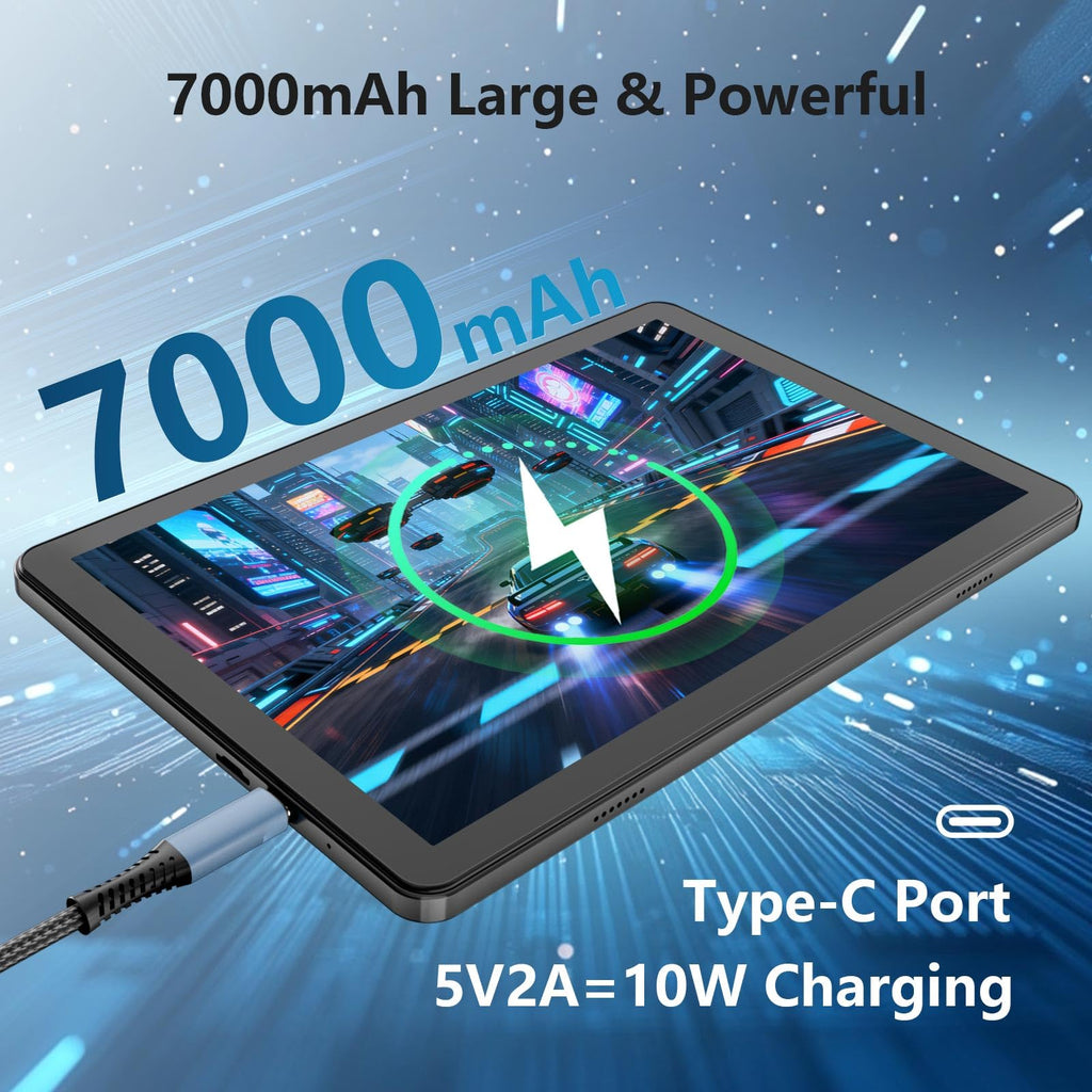 Android Tablet 10 inch, 26GB RAM 128GB ROM 7000 mAh Black D6180