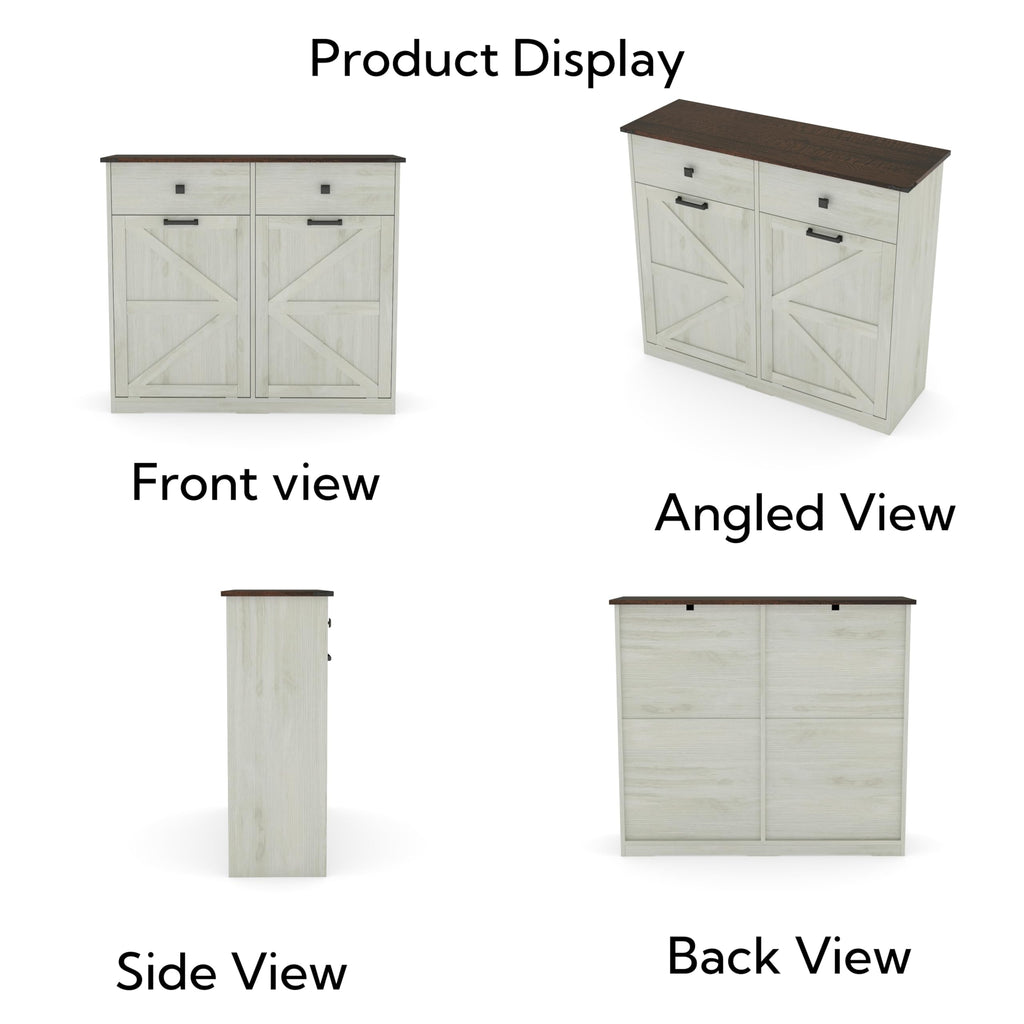 Double Tilt Out Trash Cabinet, Fits 2 10 Gallon Bins, Antique White M762097
