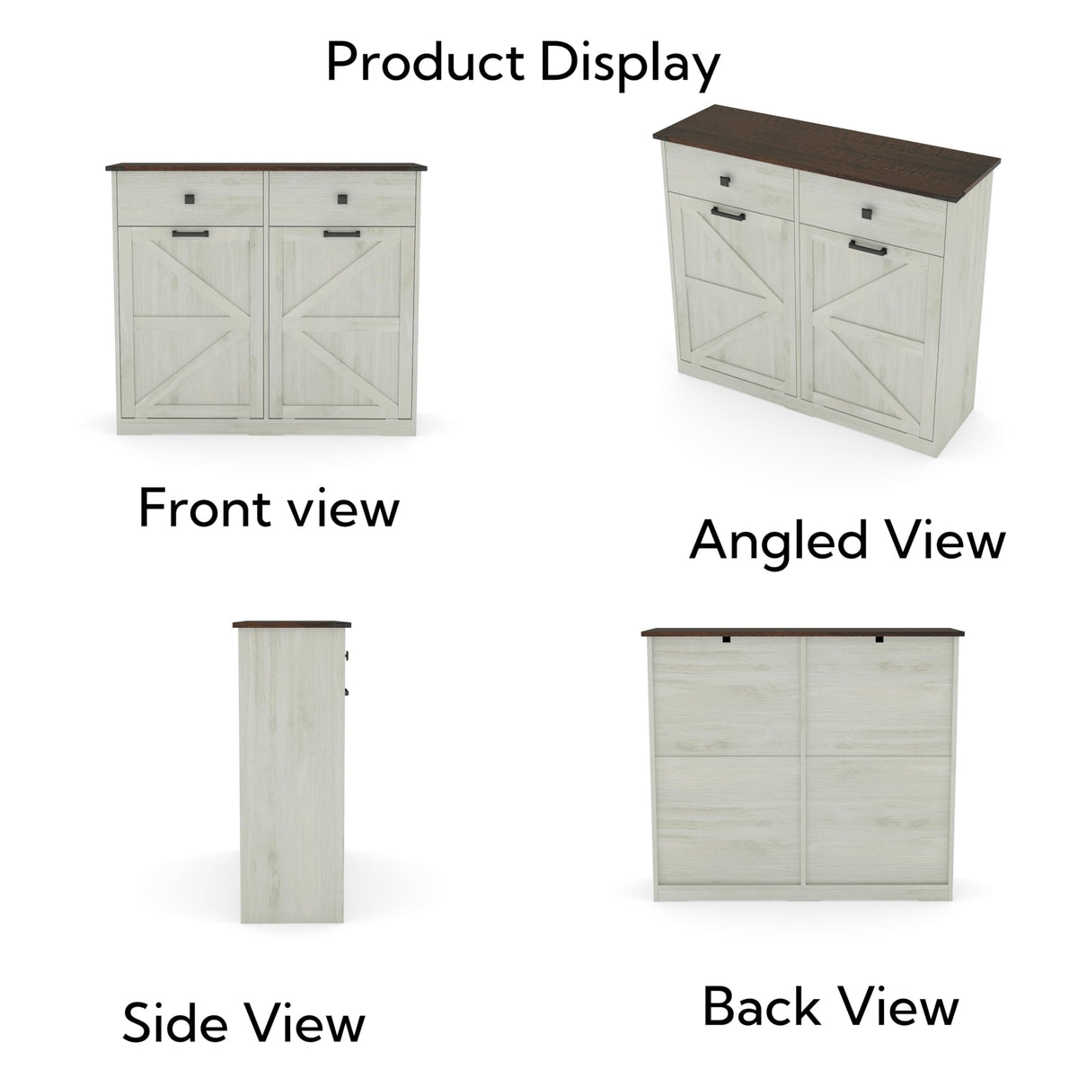 Double Tilt Out Trash Cabinet, Fits 2 10 Gallon Bins, Antique White M762097