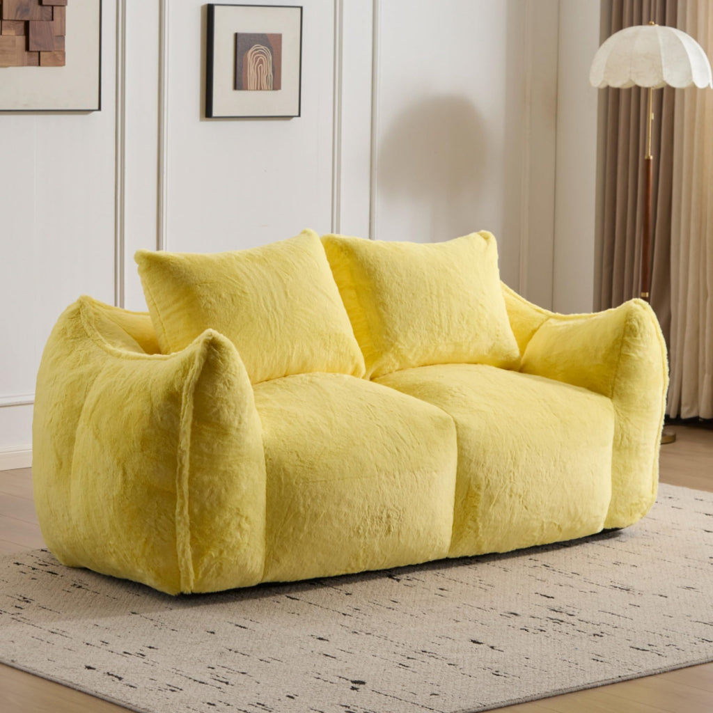Oversized Faux Fur Memory Foam Bean Bag Sofa J461