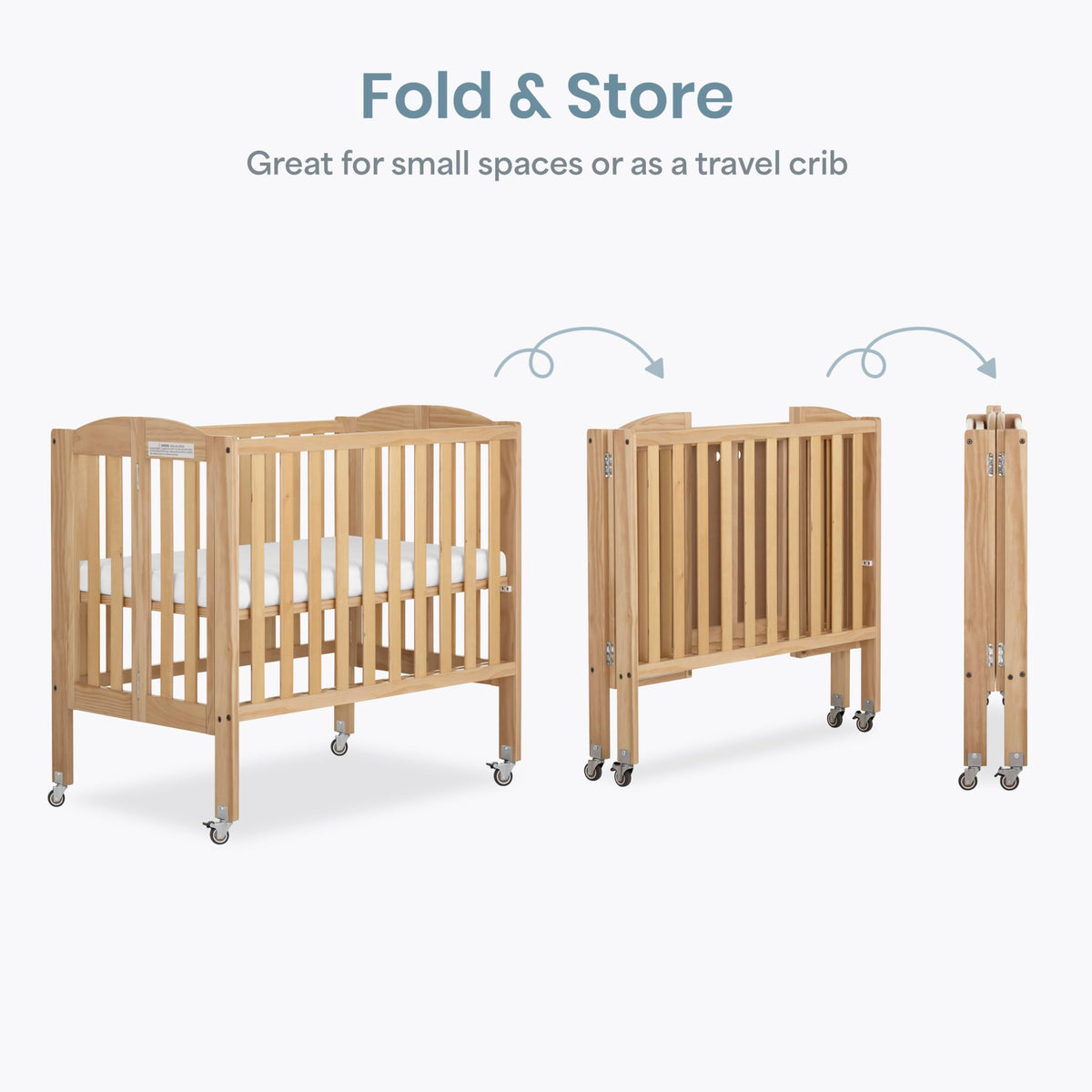 2-in-1 Portable Mini Crib with Mattress C595