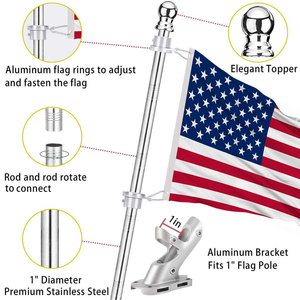 2 Pack 6 ft 1 inch Flag Poles V264694