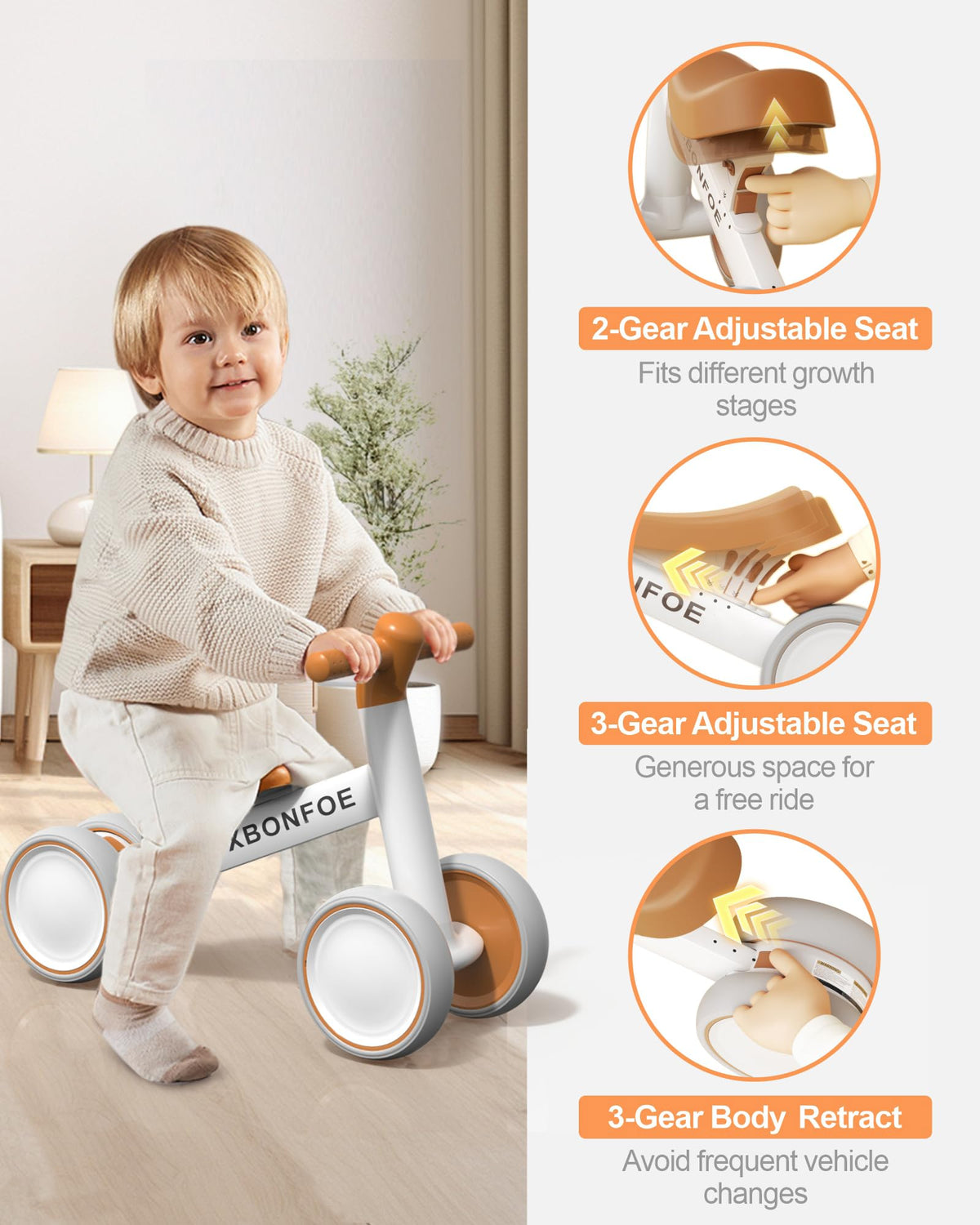 10-24 Month No Pedal Balance Bike with 4 Wheels F167294