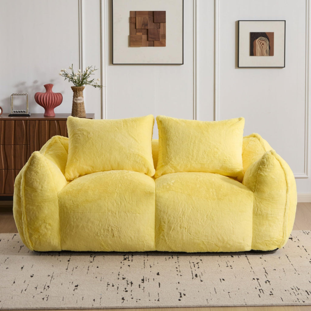 Oversized Faux Fur Memory Foam Bean Bag Sofa J461