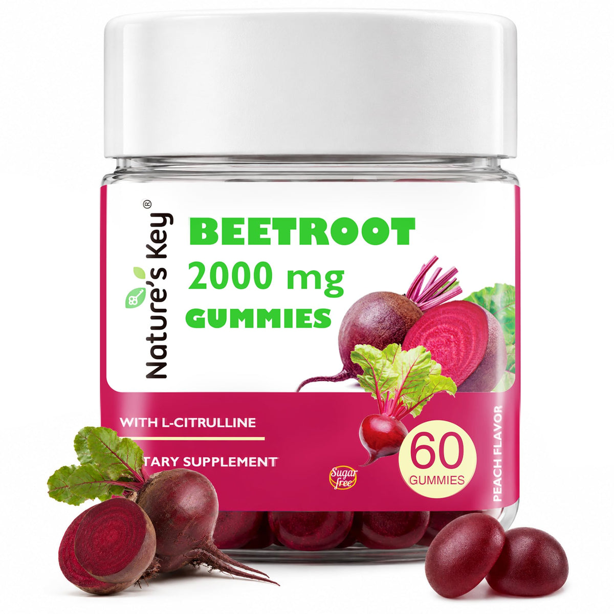 Beet Root Gummies 60 Count Vegan Non-GMO Gluten Free D413