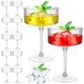 12 Pcs Ribbed Martini Glasses Transparent Plastic Q5901