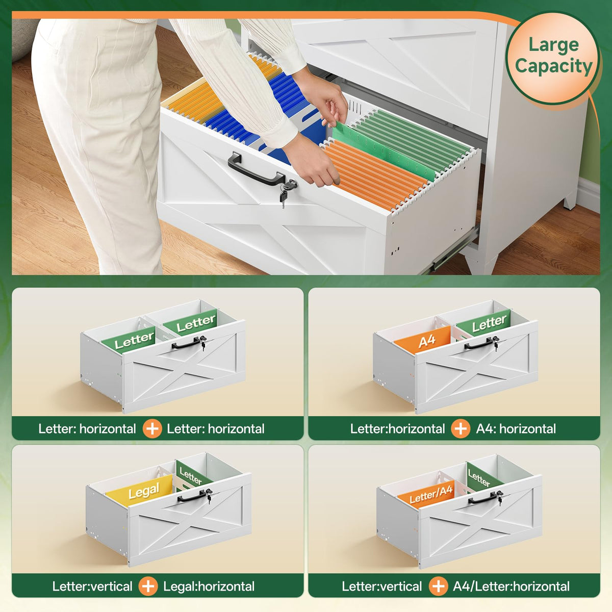 2 Drawer Metal File Cabinet with Lock K888195