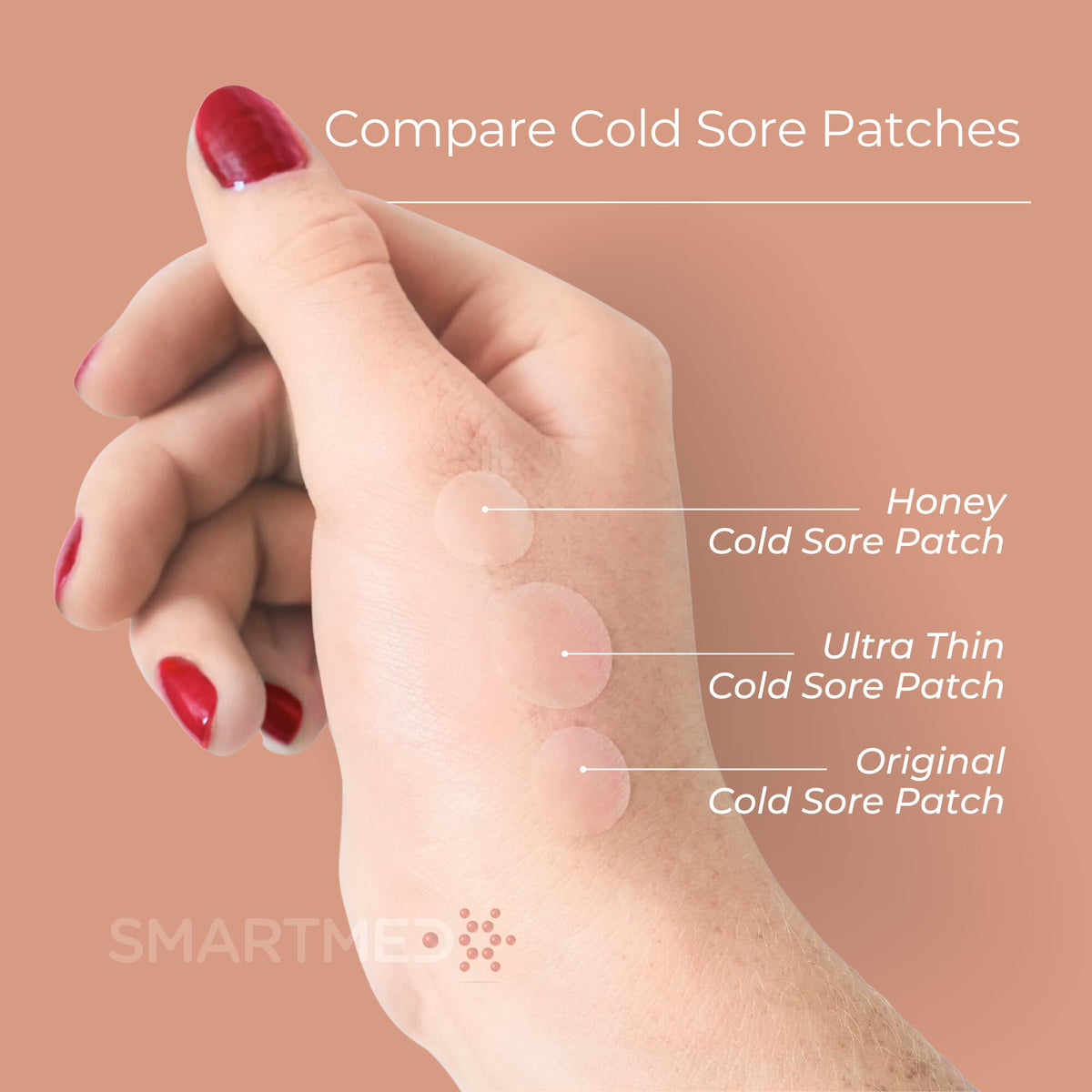 15 mm Hydrocolloid Cold Sore Patches with Lysine, Honey, Zinc & Lemon Balm, 24 Count B6758