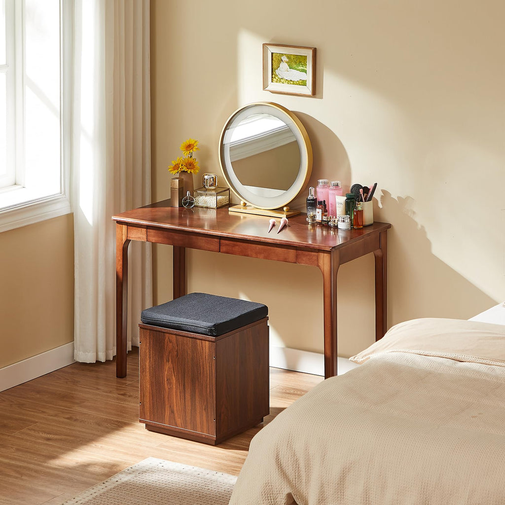 Black Walnut Solid Wood Computer Desk with Drawers L604