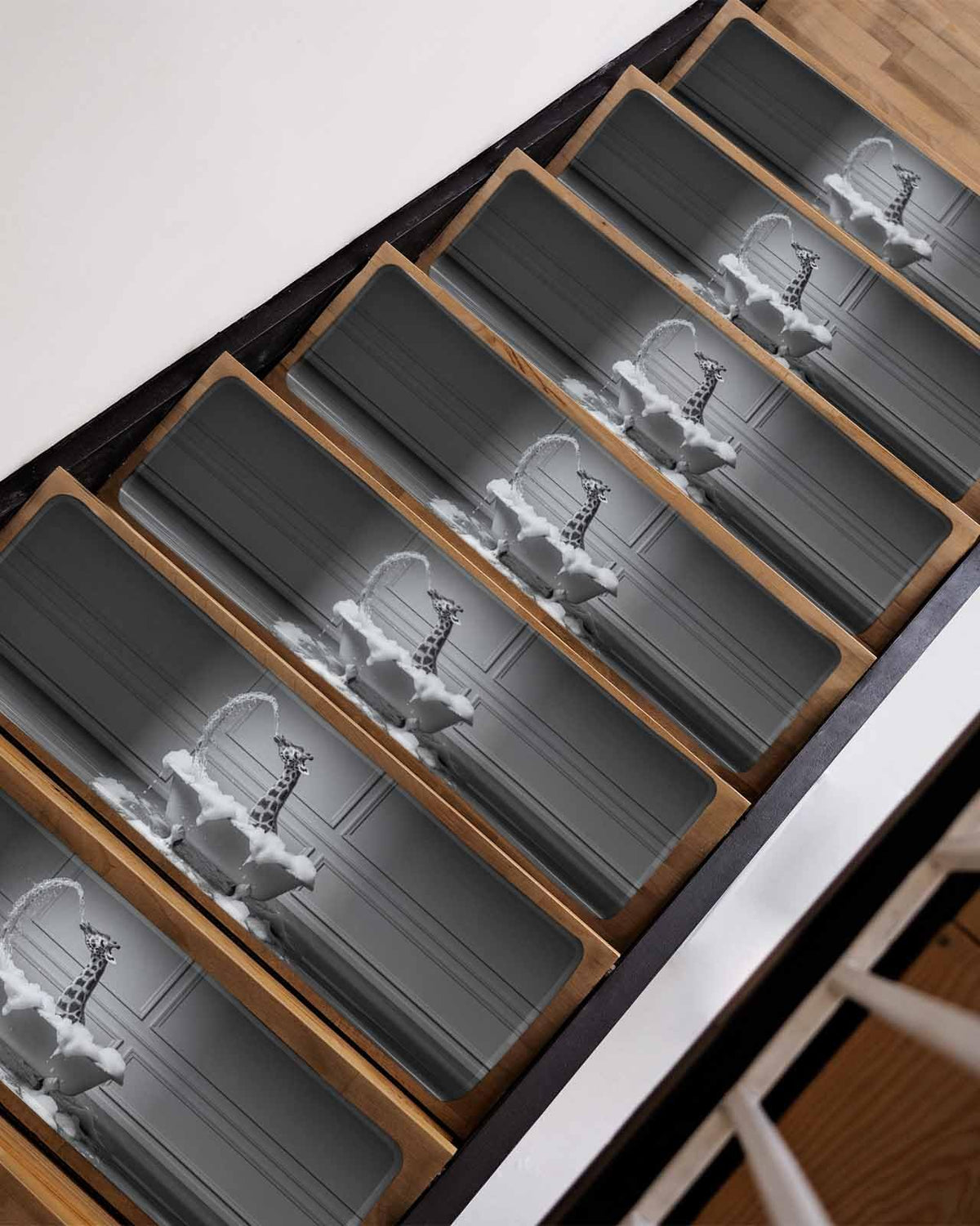 Grey Non Slip Stair Treads 8"x30" 4PCS N195792