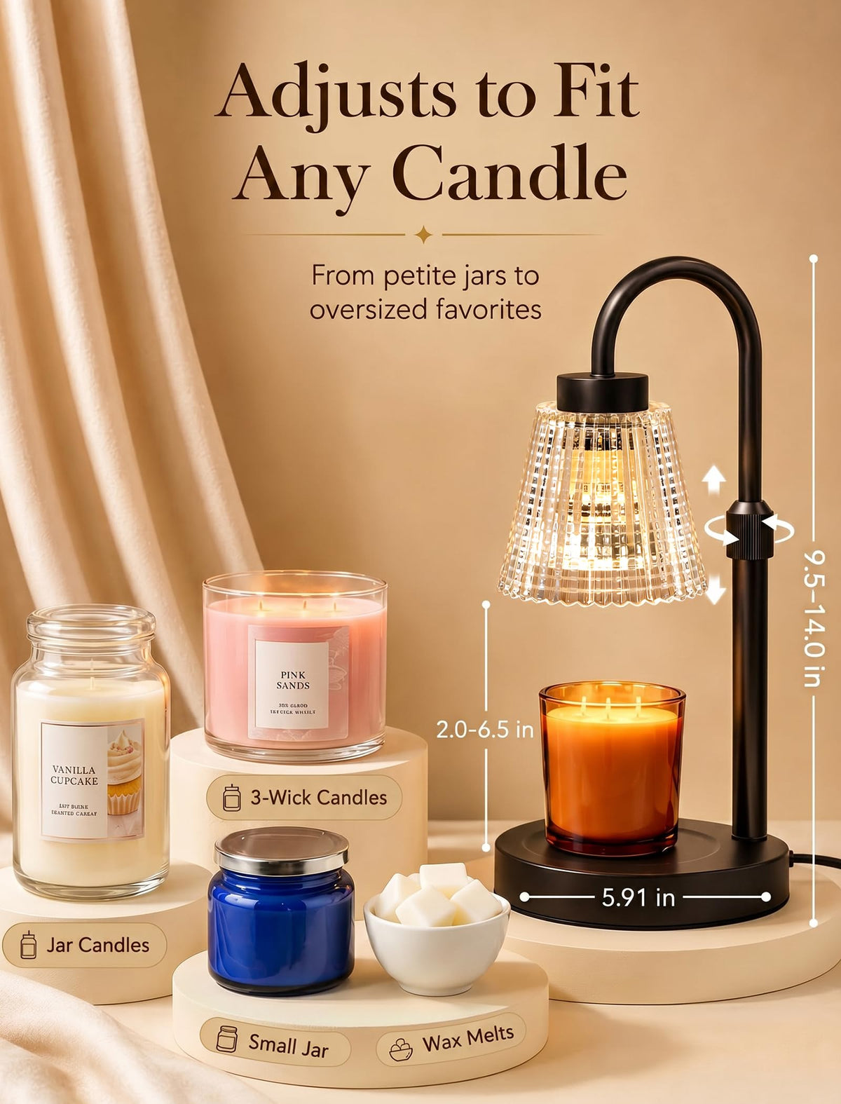 Candle Warmer Lamp with Timer and Dimmer Y710723