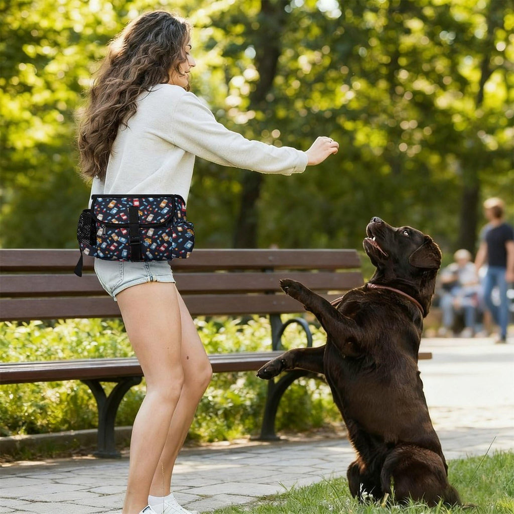 White Dog Walking Fanny Pack C41054