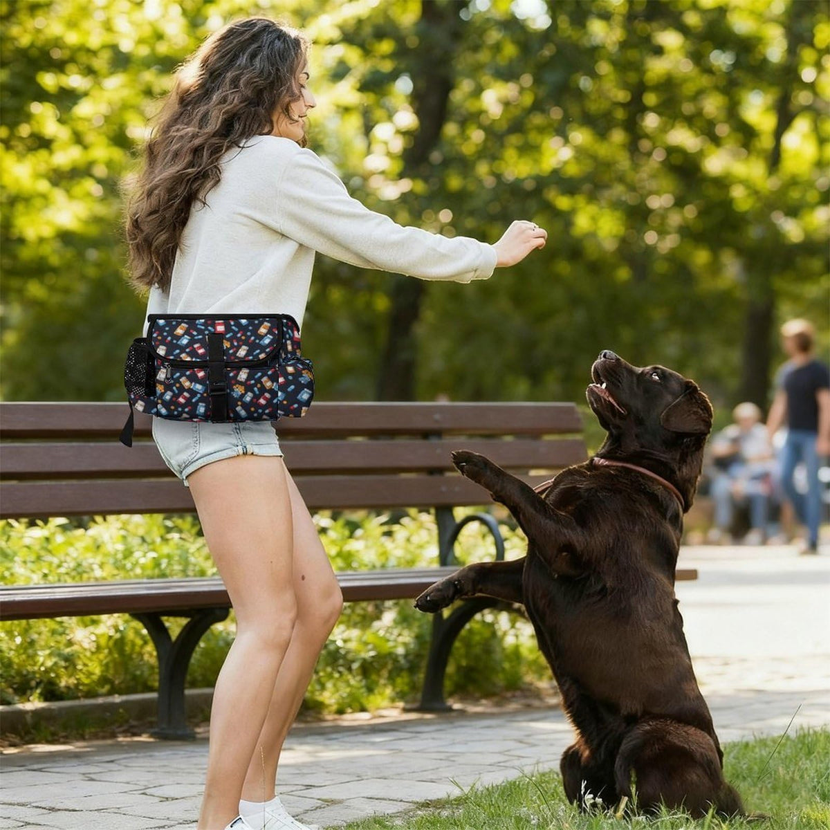 White Dog Walking Fanny Pack C41054