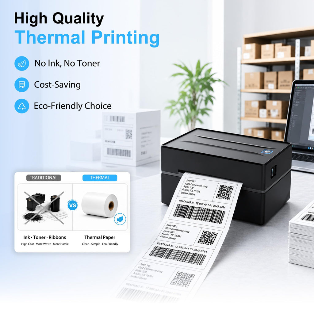 Thermal Shipping Label Printer 4x6 Bluetooth P216253