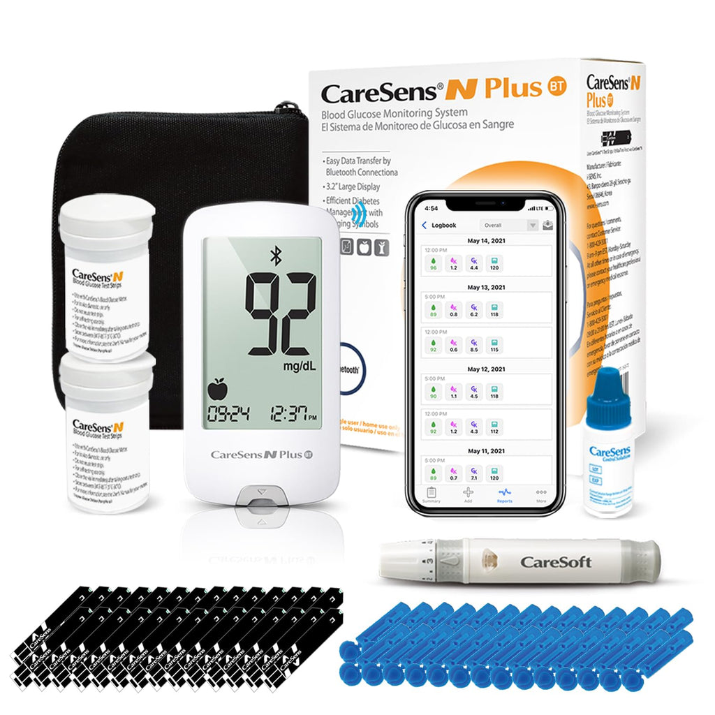 Bluetooth Blood Glucose Monitor Kit with 100 Test Strips and 100 Lancets M4028